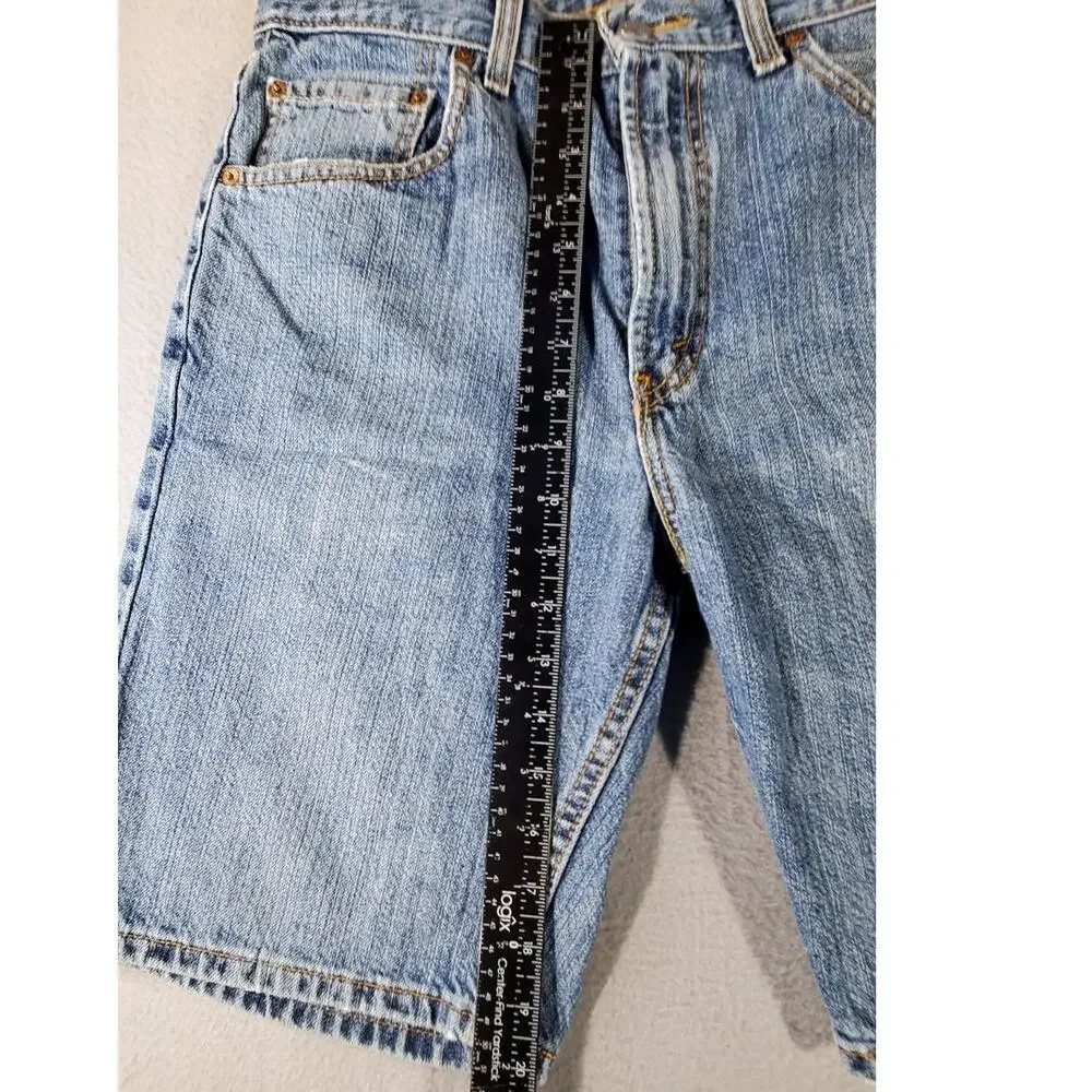 Levis 505 Denim Shorts Mens W32 Medium Wash Regular Fit Straight Leg vintage